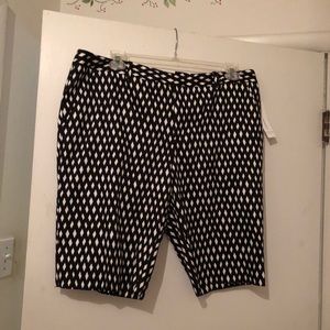 Coldwater Creek Black and White Harlequin Shorts